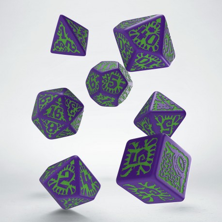 Q-Workshop: 7 Dice Set- Pathfinder: Goblin Purple & Green 