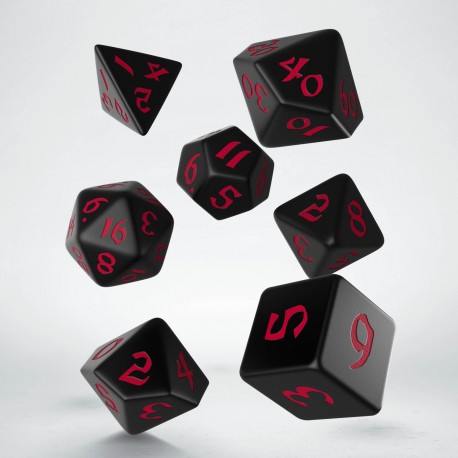 Q-Workshop: Dice Set: Classic Runic - Black and Red  