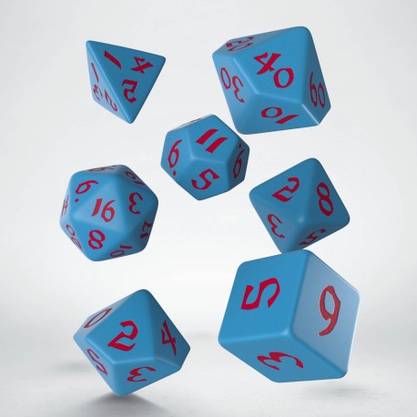 Q-Workshop: Dice Set: Classic Runic - Blue and Red 
