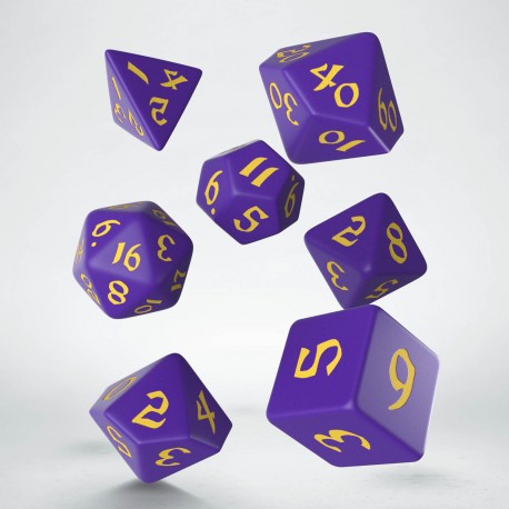 Q-Workshop: Dice Set: Classic Runic - Purple and Yellow 