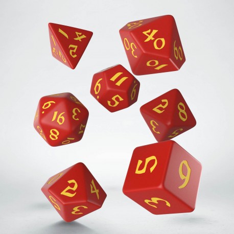Q-Workshop: Dice Set: Classic Runic - Red and Yellow 