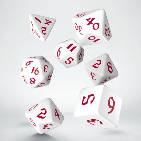 Q-Workshop: Dice Set: Classic Runic - White and Red 