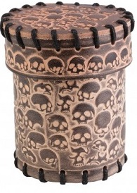 Q-Workshop: Leather Dice Cup - Skull Beige 