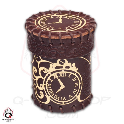 Q-Workshop: Leather Dice Cup - Steampunk Brown/Gold 