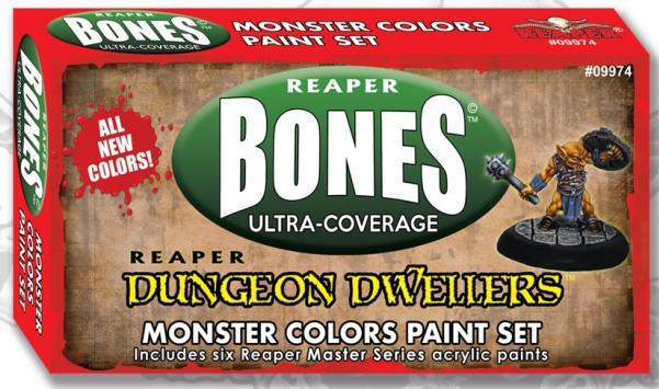 Reaper MSP Bones: Ultra-Coverage Dungeon Dwellers Monster Colors Paint Set 