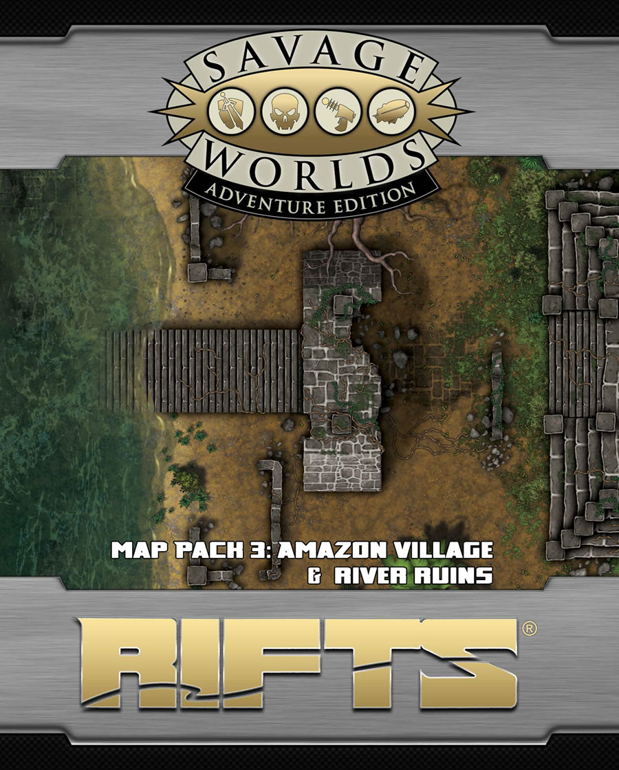 Rifts (Savage Worlds): Map Pack 3: Amazon Village & River Ruins 
