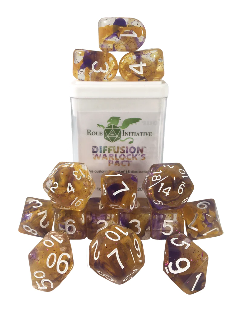 Role 4 Initiative: Polyhedral 15 Dice Set: DIFFUSION WARLOCKS PACT SPECIAL 