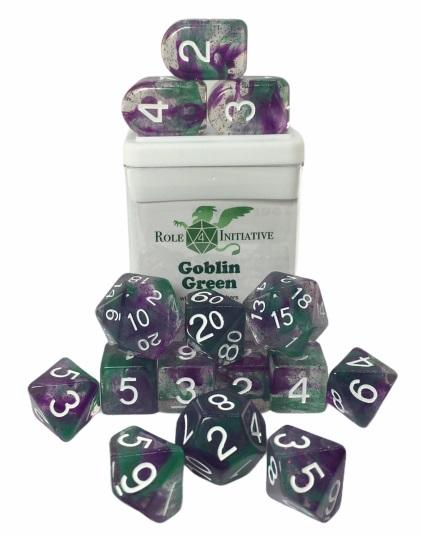 Role 4 Initiative: Polyhedral 15 Dice Set: Goblin Green ArchD4 
