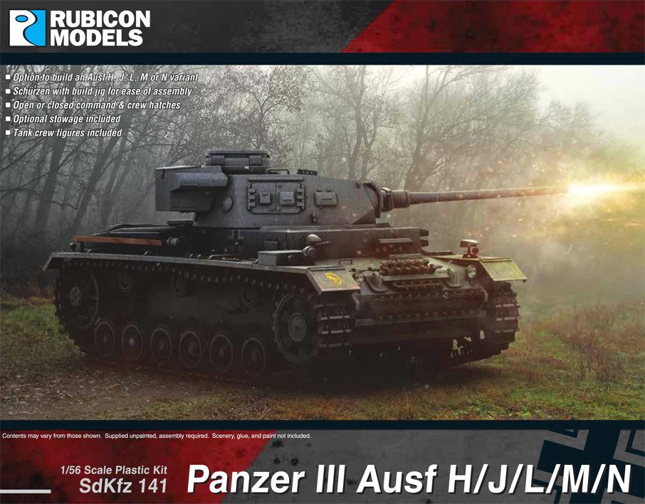 Rubicon Models (1/56 scale 28mm): Panzer III Ausf H/J/L/M/N 