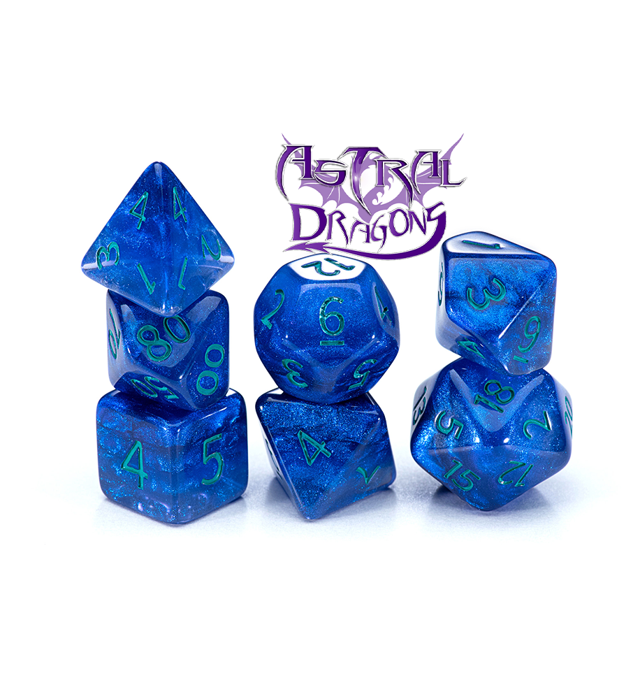 SUI Generis Dice: 7 Piece Polyhedral Set: Astral Dragon 
