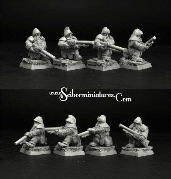 Scibor Monstrous Miniatures: Dwarves Gunners Kneeling 