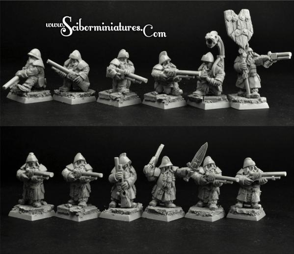 Scibor Monstrous Miniatures: Dwarves Gunners 