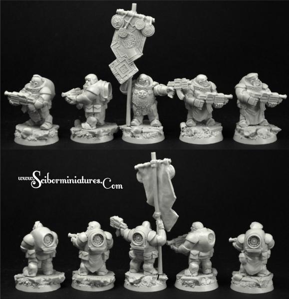 Scibor Monstrous Miniatures: SF Dwarf Marines Set #2 