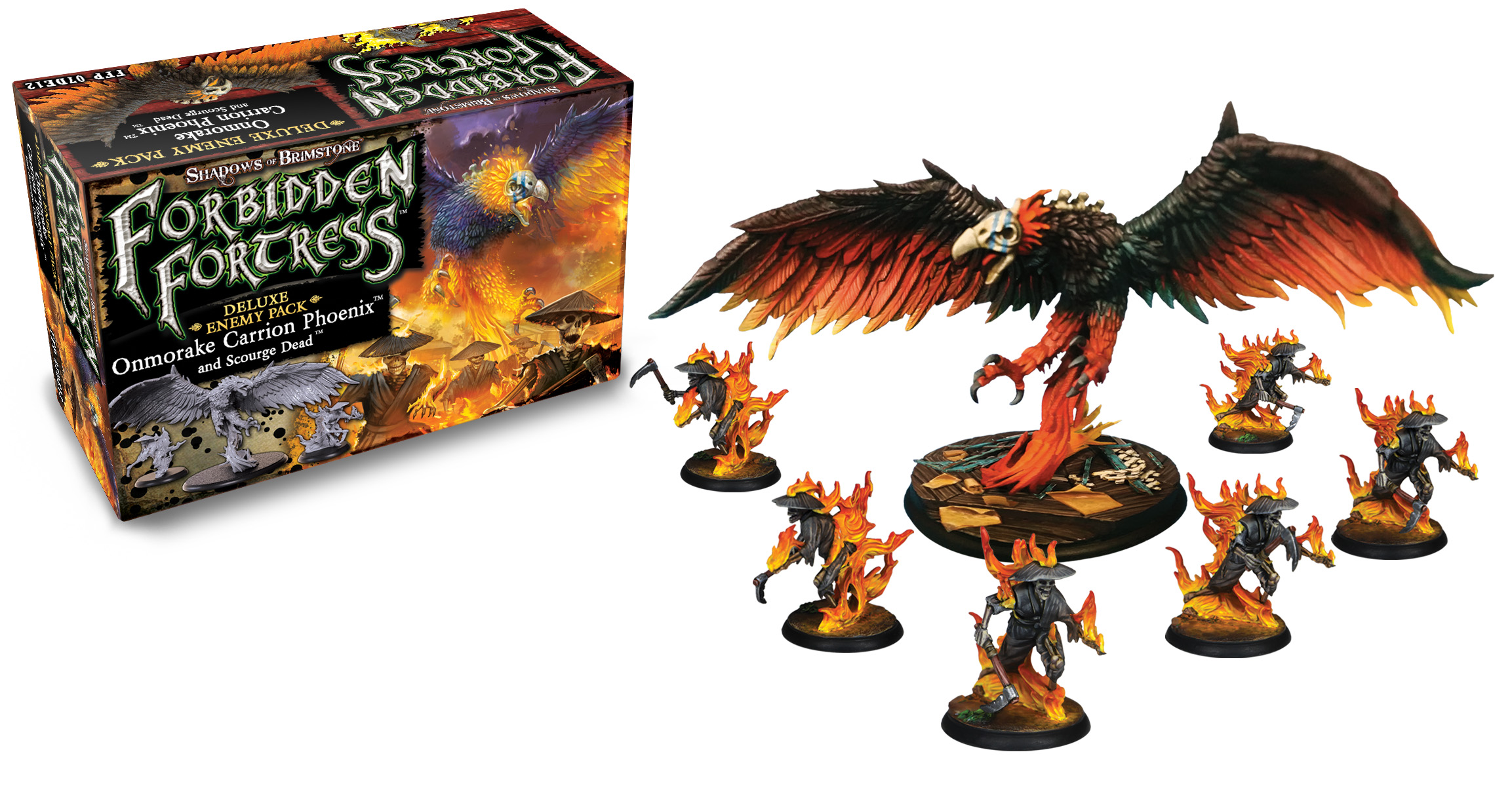 Shadows of Brimstone: Forbidden Fortress: Deluxe Enemy Pack: Onmorake Carrion Phoenix and Scourge Dead 