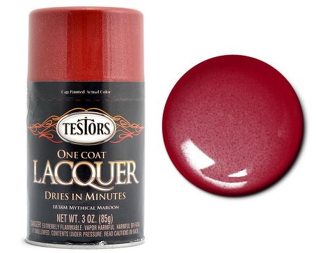 Testors One Coat Lacquer Spray: Mythical Maroon 