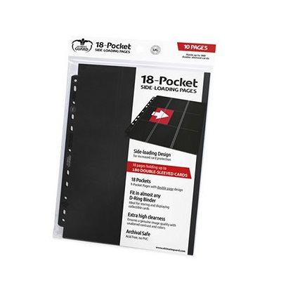Ultimate Guard:  Side Load 18-Pocket Pages: Black 