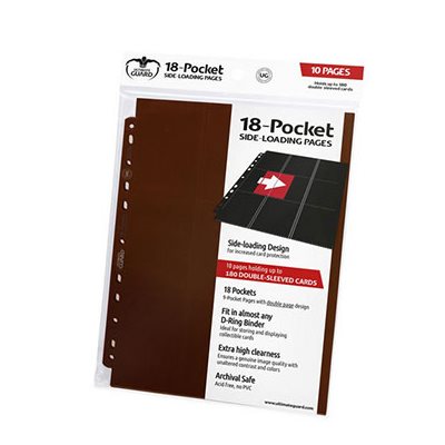 Ultimate Guard:  Side Load 18-Pocket Pages: Brown 
