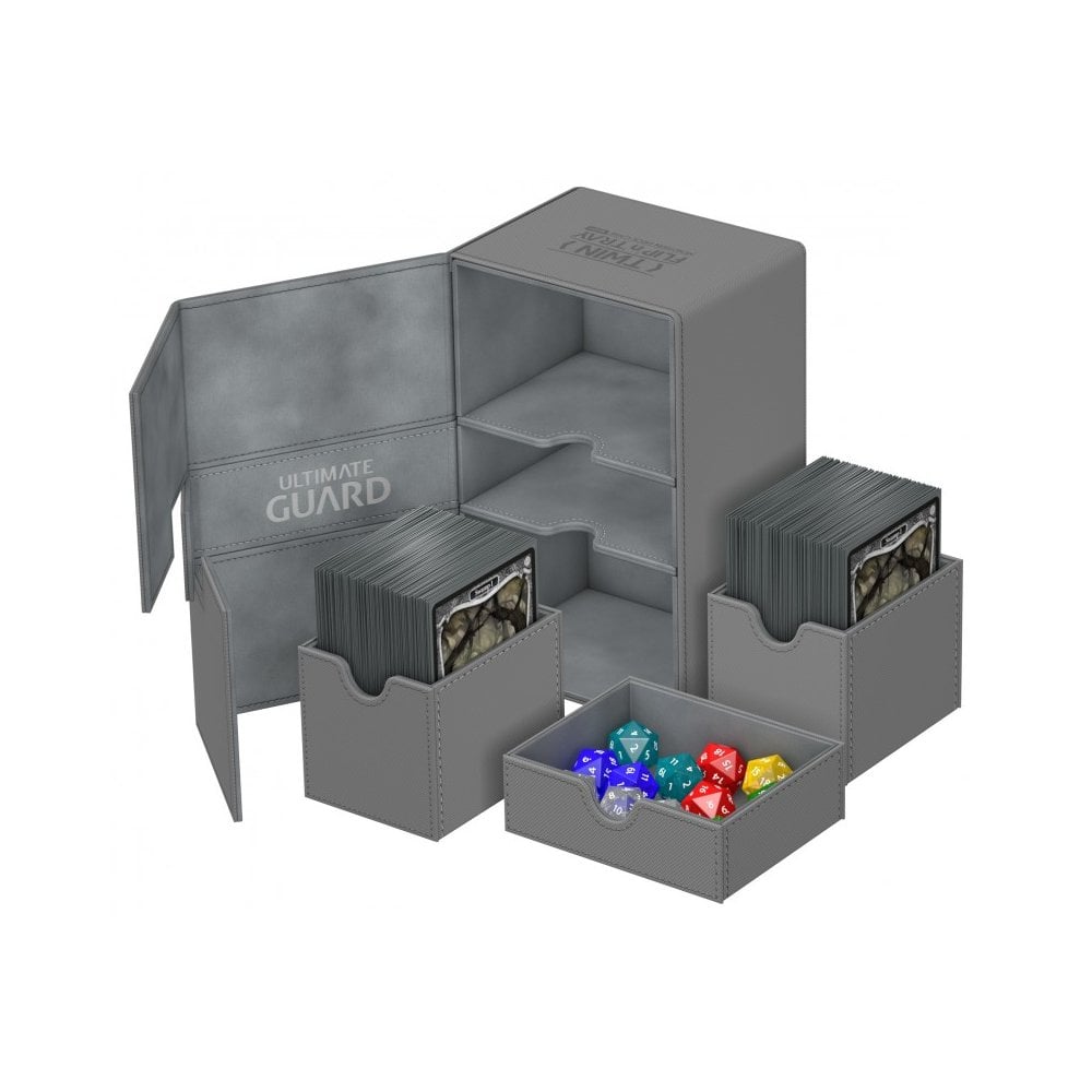 Ultimate Guard: Twin Flip N Tray 160+ Deck Case: Xenoskin: Grey 
