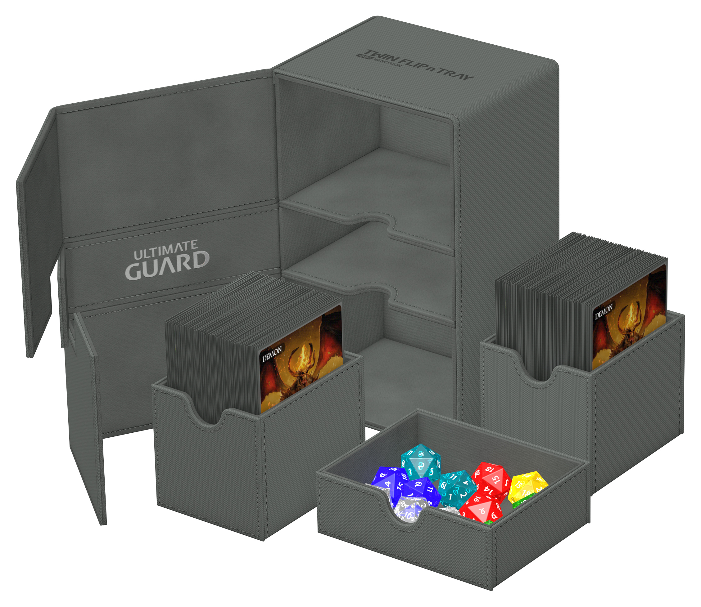 Ultimate Guard: Twin Flip N Tray 160+ Deck Case: Xenoskin Monocolor: Grey 