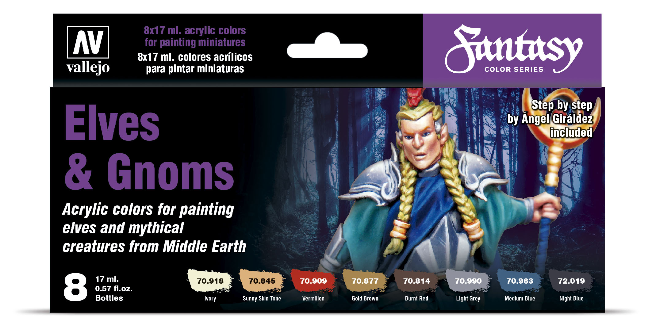 Vallejo Fantasy Color Series: Paint Set: ELVES AND GNOMES 