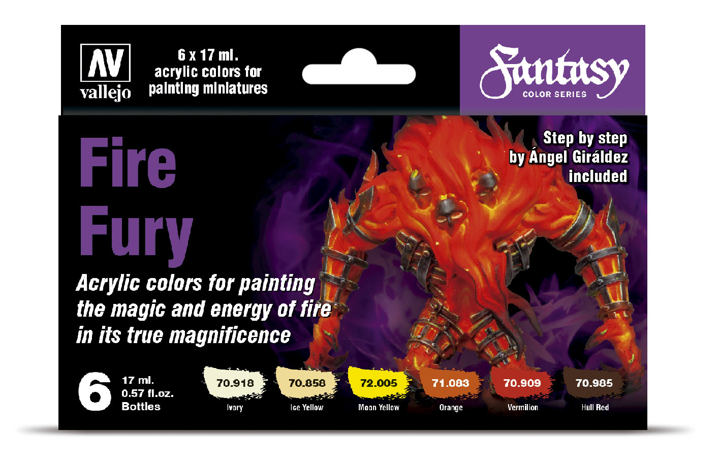 Vallejo Fantasy Color Series: Paint Set: FIRE FURY 