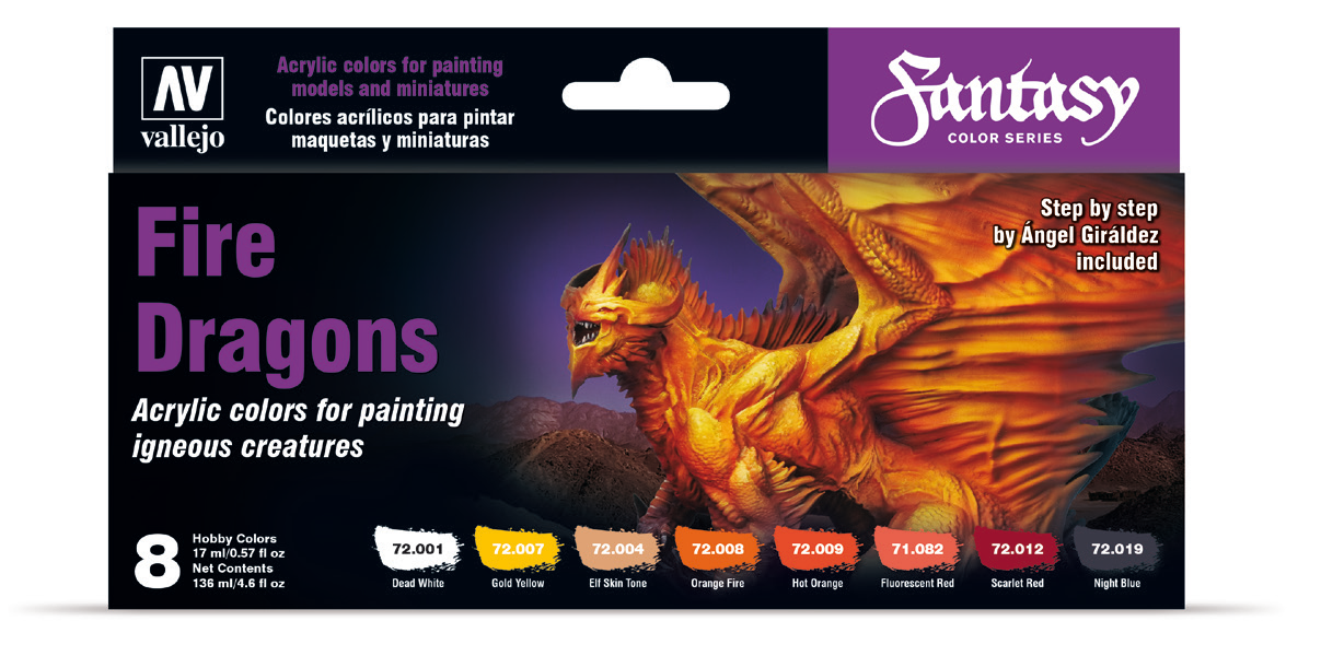 Vallejo Fantasy Color Series: Paint Set: Fire Dragons 