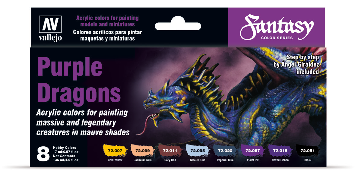 Vallejo Fantasy Color Series: Paint Set: Purple Dragons 