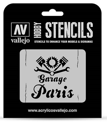 Vallejo Hobby Stencils: VINTAGE GARAGE SIGN 
