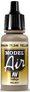 Vallejo Model Air Color 246: Yellow Brown 