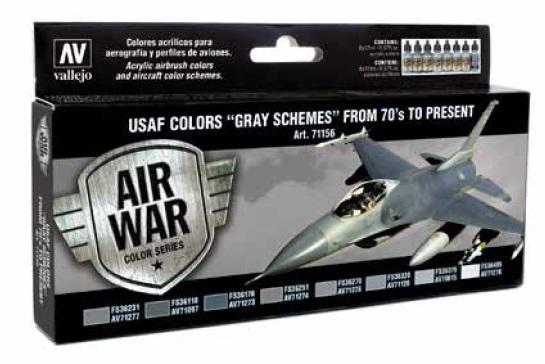 Vallejo Model Air Color 71156: USAF Colors Gray Schemes from 70s to Present 