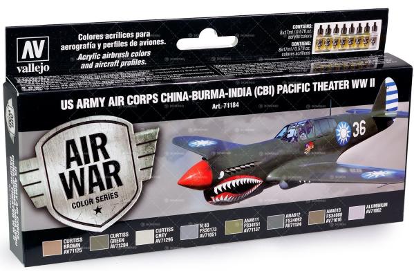 Vallejo Model Air Color 71184: US Army Air Corps China-Burma-India (CBI) Pacific Theater WW2 