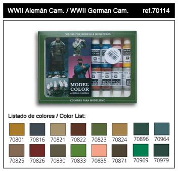 Vallejo Model Color Set: 70114 WWII German Camouflage 