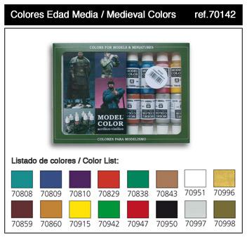 Vallejo Model Color Set: 70142 Medieval Colors (16) 