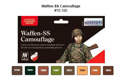 Vallejo Model Color Set: 70180 Waffen SS Camouflage 