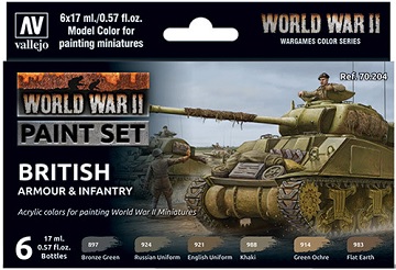 Vallejo Model Color Set: 70204: Wargame British 