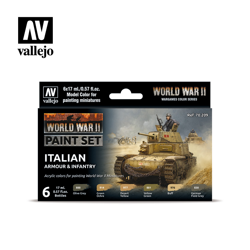 Vallejo Model Color Set: 70209: Italian Armour & Infantry 