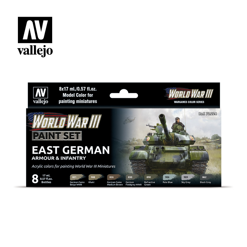 Vallejo Model Color Set: 70224: East German Armour & Infantry 