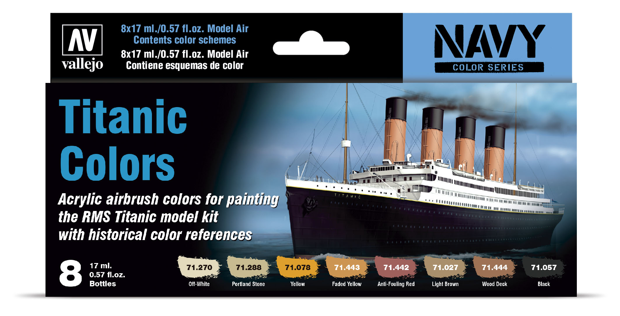 Vallejo Navy Color Series: Paint Set: TITANIC COLORS 