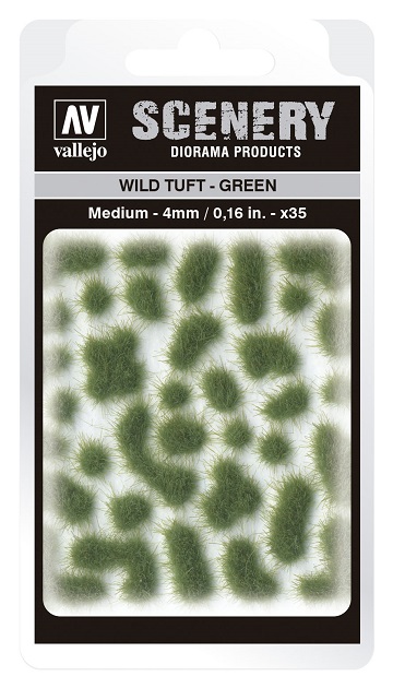 Vallejo Scenery Diorama Products: WILD TUFT- GREEN (Medium 4mm) 