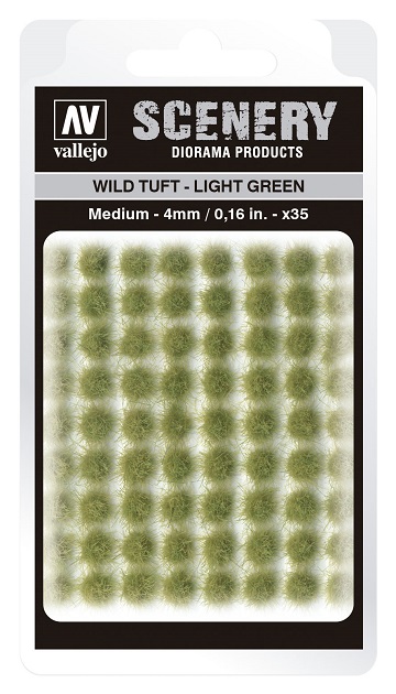 Vallejo Scenery Diorama Products: WILD TUFT- LIGHT GREEN (Medium 4mm) 