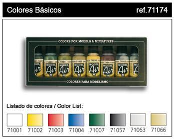 Vallejo Model Air: Basic Colors Set 