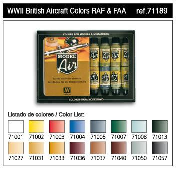 Vallejo Model Air Color 71189: WWII British Aircraft RAF & FAA 