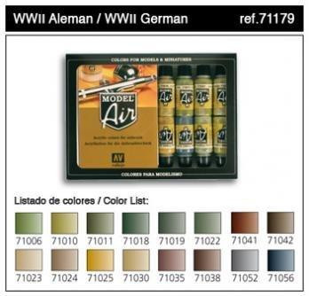 Vallejo Model Air Color 71179: WWII German Set 