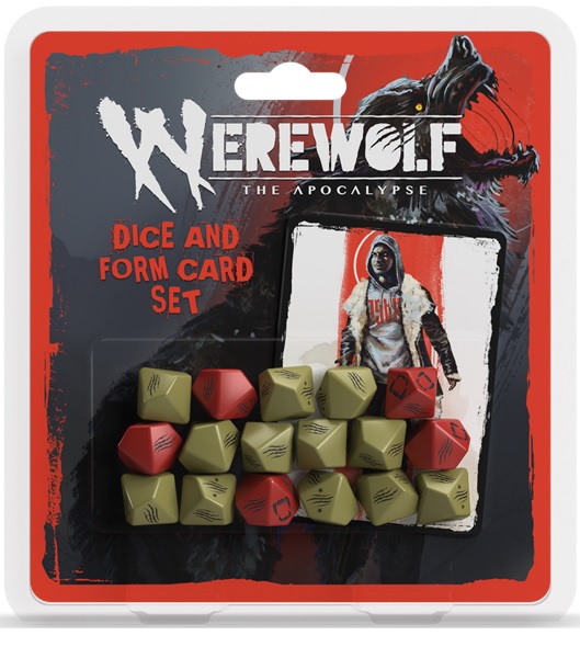 Werewolf: The Apocalypse (5E) RPG Game Dice/Form Card Set 