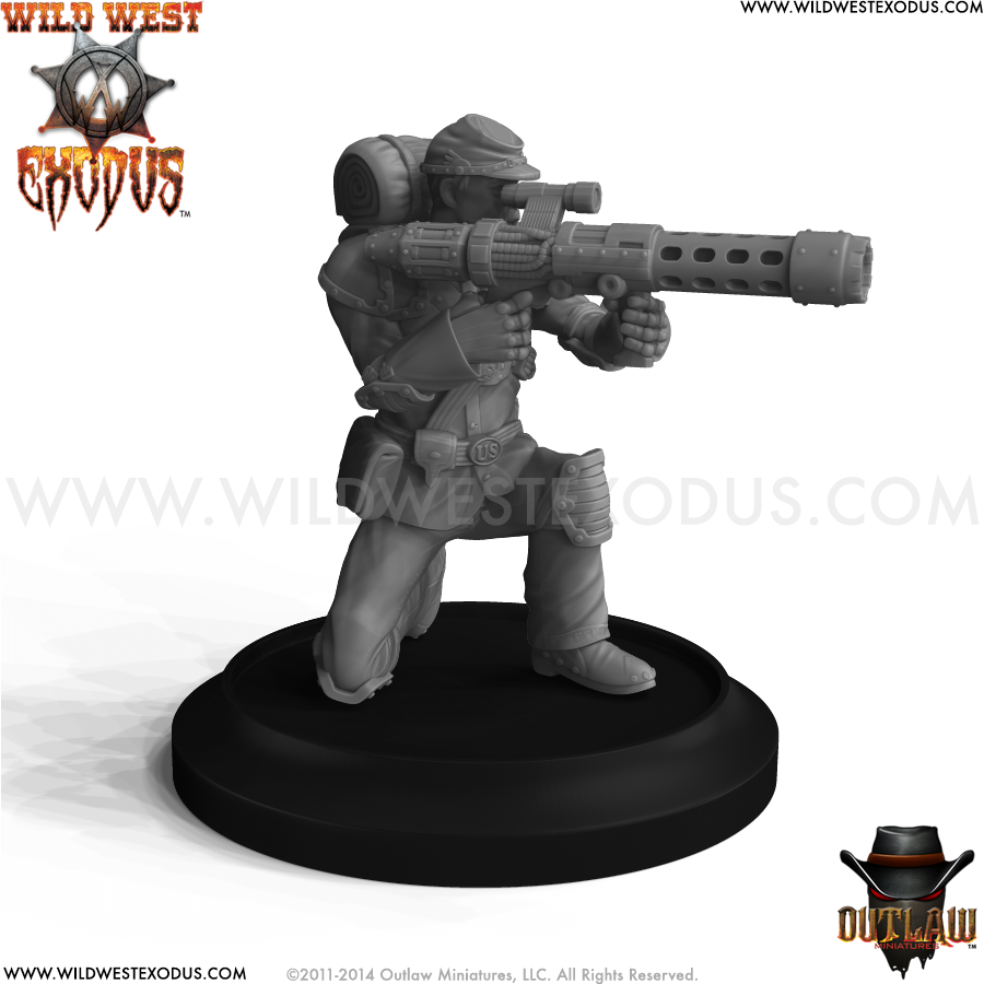 Wild West Exodus Union: Line Troop with Heavy Weapon Rocket Pod (Light Support) 