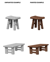 WizKids Deep Cuts: Wooden Table & Stools 