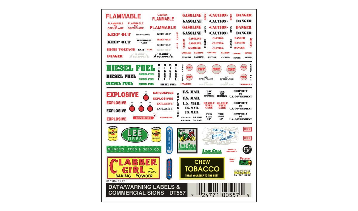 Woodland Scenics: Dry Transfer Decal - Data, Warning Labels and Commercial Signs 