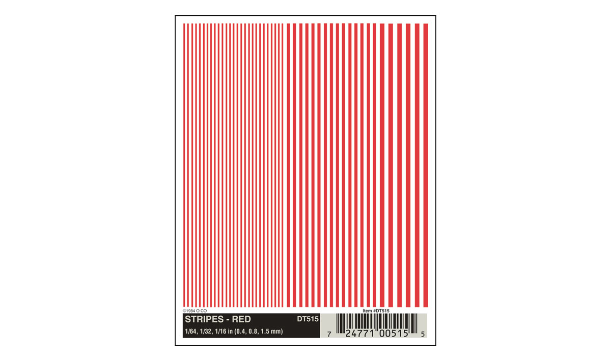 Woodland Scenics: Dry Transfer Decal - Stripes Red 