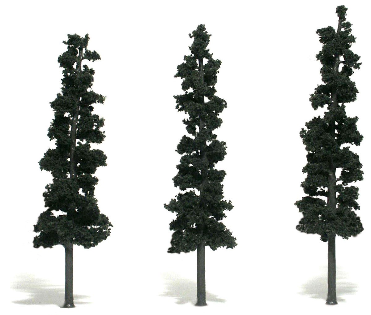Woodland Scenics: Ready Made Realistic Trees: Conifer Green- 3 Trees (7" - 8") 