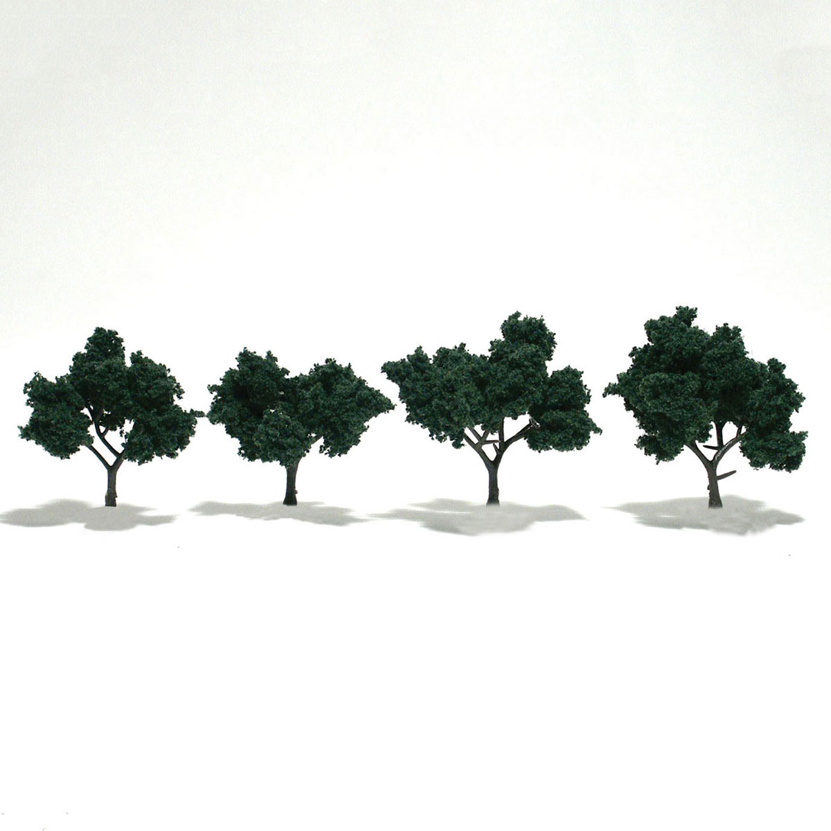 Woodland Scenics: Ready Made Realistic Trees: Dark Green- 4 Trees (2" - 3") 